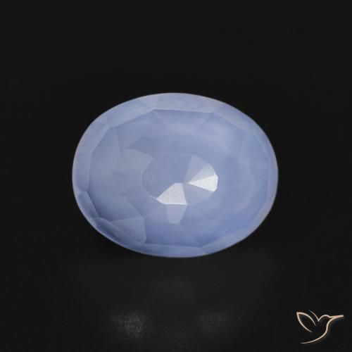 2.83ct 天然 パープルブルー カルセドニー, 楕円形, 透明