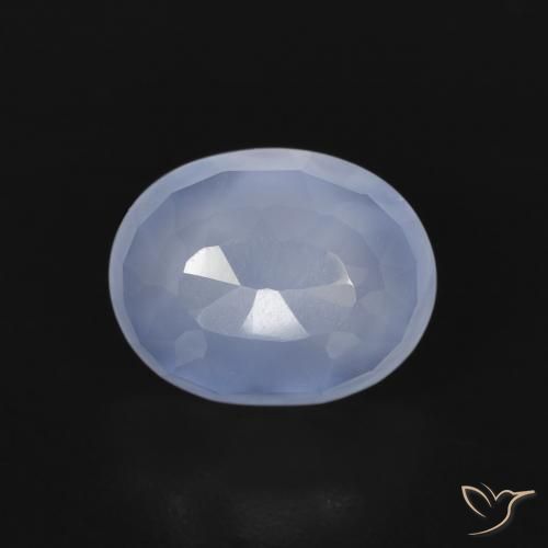 2.68ct 天然 パープルブルー カルセドニー, 楕円形, 透明