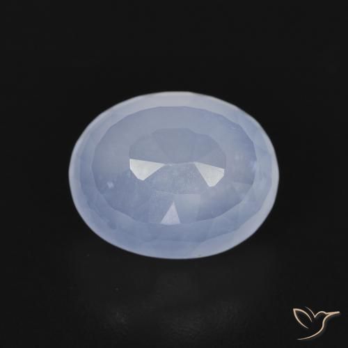 2.82ct 天然 パープルブルー カルセドニー, 楕円形, 透明