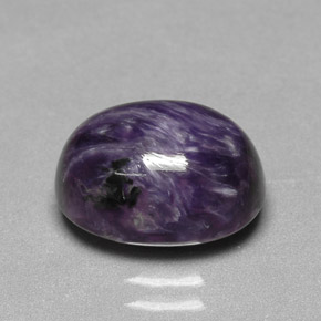 4.98カラットの天然バイオレットチャロアイト（12.2×9.4 mm・オーバルカット）
