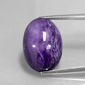 12.83カラットの天然バイオレットチャロアイト（18.3×13.2 mm・オーバルカット）