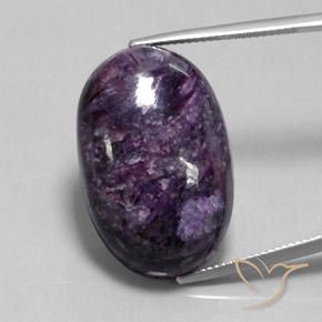 35.08ct 天然 ミディアムダークバイオレット チャロアイト, 楕円形, オペーク