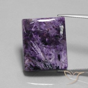 40.10ct 天然 ミディアムダークバイオレット チャロアイト, バゲット, オペーク