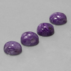 カラットの天然バイオレットチャロアイト（8.1×6 mm・オーバルカット）
