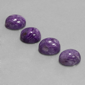 カラットの天然バイオレットチャロアイト（8.1×6 mm・オーバルカット）