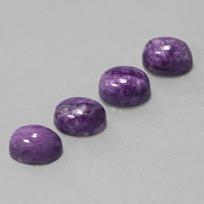 カラットの天然バイオレットチャロアイト（8.3×6.2 mm・オーバルカット）