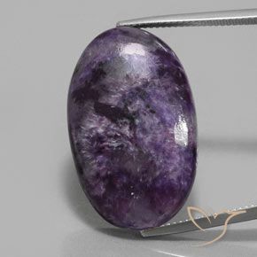 28.58ct 天然 ダークバイオレット チャロアイト, 楕円形, オペーク