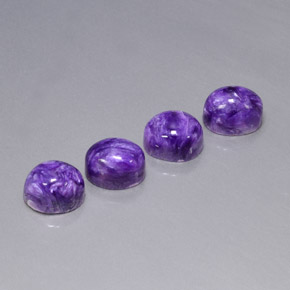 カラットの天然バイオレットチャロアイト（9.2×7.2 mm・オーバルカット）