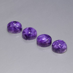 カラットの天然バイオレットチャロアイト（9.2×7.2 mm・オーバルカット）