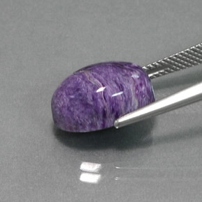 7.53カラットの天然バイオレットチャロアイト（14.2×10.2 mm・オーバルカット）