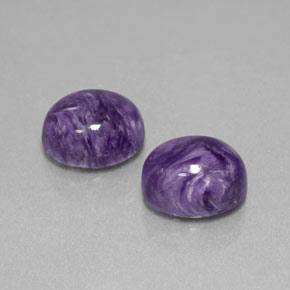 カラットの天然バイオレットチャロアイト（10×8.1 mm・オーバルカット）