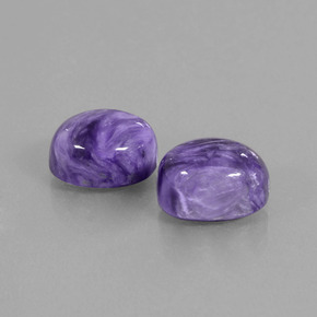 カラットの天然バイオレットチャロアイト（9.2×7.3 mm・オーバルカット）