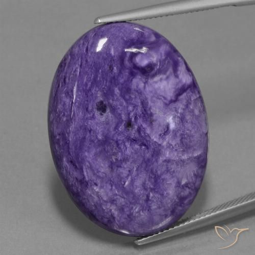 34.07ct 天然 ミディアムバイオレット チャロアイト, 楕円形, オペーク