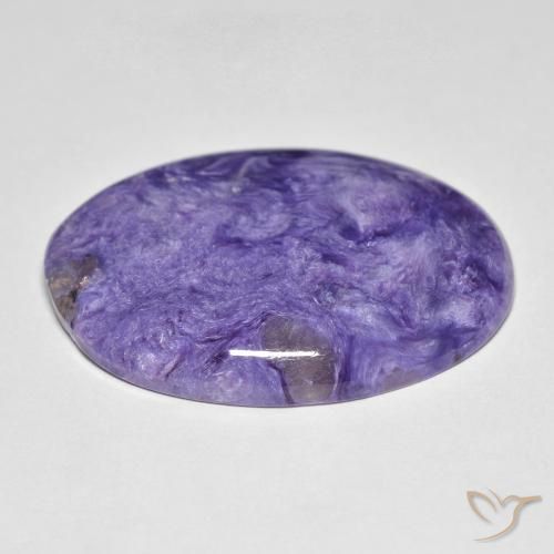 24.55カラットの天然Medium Dark-Violetチャロアイト、楕円形、オペーク