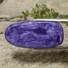 33.22カラットの天然バイオレットチャロアイト、ファンシーシェイプ、オペーク