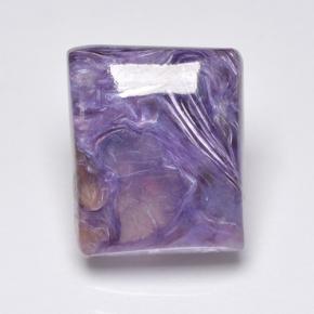 5.06カラットの天然バイオレットチャロアイト（12.4×10.4 mm・バゲット）