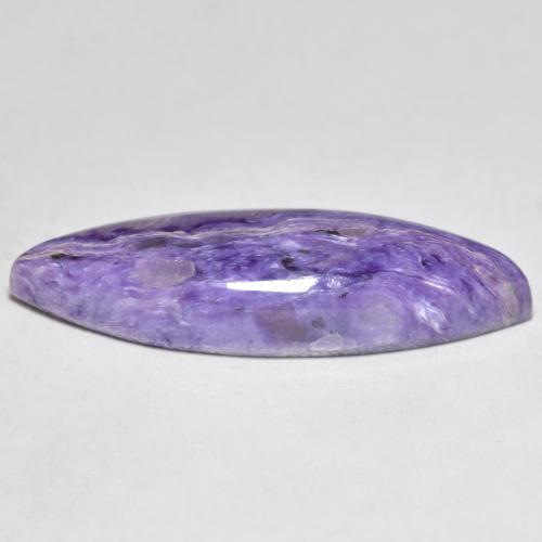 7.83カラットの天然薄いベルベットパープルバイオレットチャロアイト（25.9×8.5 mm・マーキス）