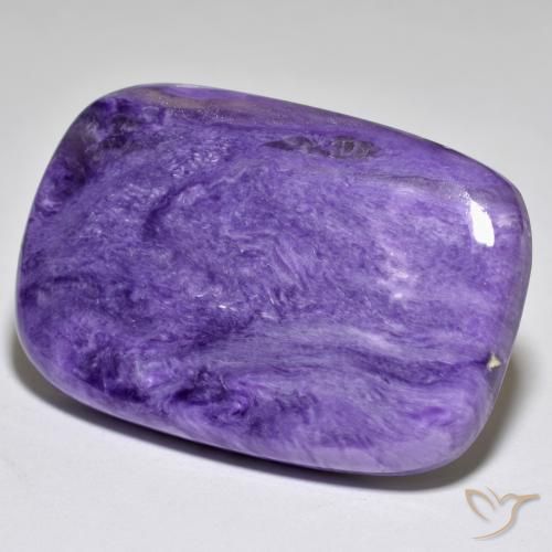 53.26ct 天然 薄いベルベットパープルバイオレット チャロアイト, クッション, オペーク