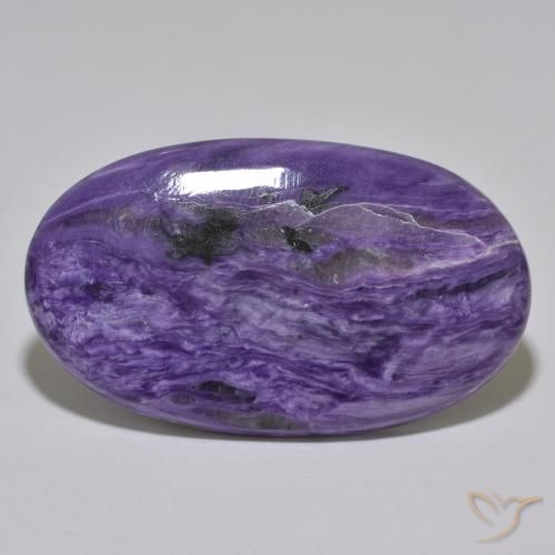 56.50ct 天然 ミディアムバイオレット チャロアイト, 楕円形, オペーク