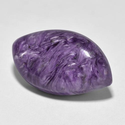 11.68カラットの天然ベルベットパープルバイオレットチャロアイト（22×12.6 mm・マーキス）