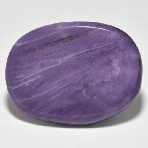 15.18カラットの天然ベルベットパープルバイオレットチャロアイト（22.1×16.7 mm・オーバルカット）