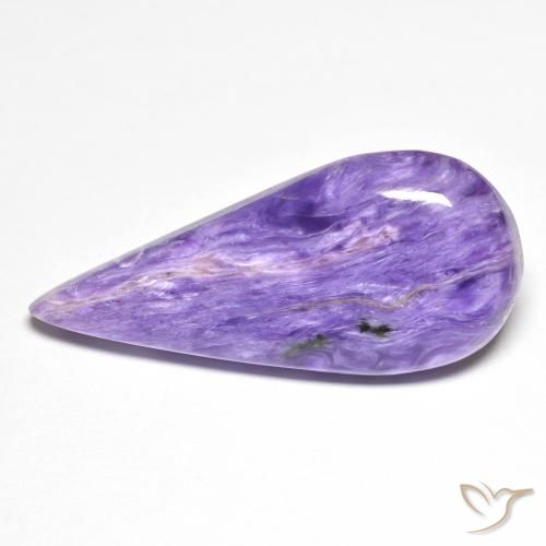 12.05ct 天然 ミディアムバイオレット チャロアイト, 洋梨の形, オペーク
