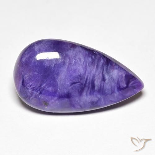 10.22カラットの天然Medium Dark-Violetチャロアイト、洋梨の形、オペーク