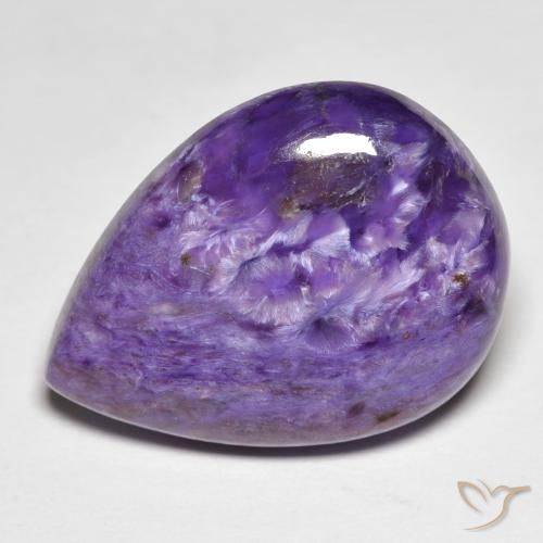14.25ct 天然 Medium Dark-Violet チャロアイト, 洋梨の形, オペーク