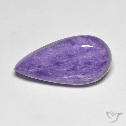 6.67ct 天然 ミディアムバイオレット チャロアイト, 洋梨の形, オペーク