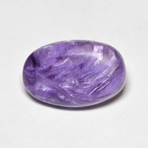 5.19カラットの天然薄いパープルバイオレットチャロアイト（15.1×9.8 mm・オーバルカット）