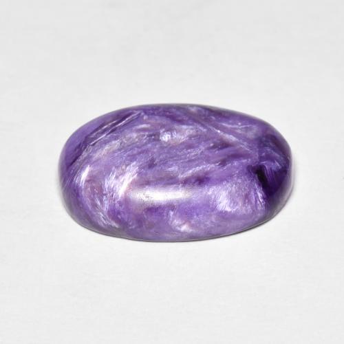 5.19カラットの天然薄いパープルバイオレットチャロアイト（15.1×9.8 mm・オーバルカット）