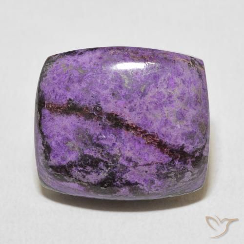 11.21ct 天然 ベルベットパープルバイオレット チャロアイト, クッション, オペーク