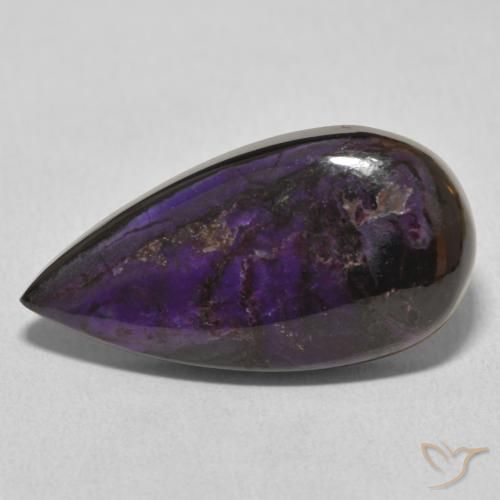 14.65ct 天然 ミディアムバイオレット チャロアイト, 洋梨の形, オペーク