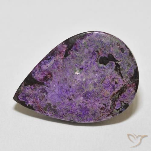 19.23ct 天然 ベルベットパープルバイオレット チャロアイト, 洋梨の形, オペーク