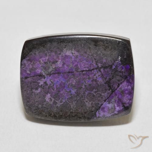 19.90ct 天然 ダークバイオレット チャロアイト, クッション, オペーク