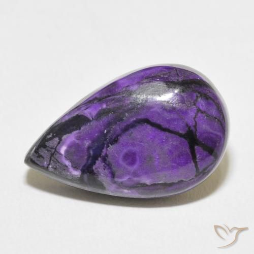 13.29ct 天然 ダークバイオレット チャロアイト, 洋梨の形, オペーク
