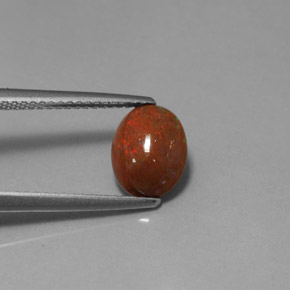 1.04カラットの天然マルチカラーチョコレートオパール（9.1×7.1 mm・オーバルカット）