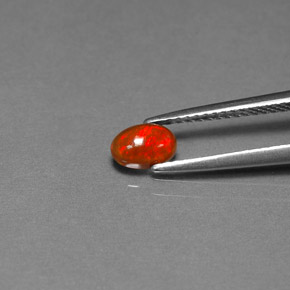 0.34カラットの天然マルチカラーチョコレートオパール（6.2×4.2 mm・透明）