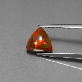 1.35カラットの天然マルチカラーチョコレートオパール、透明、透明/半透明