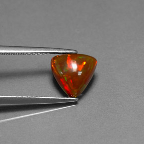 1.35カラットの天然マルチカラーチョコレートオパール、透明、透明/半透明