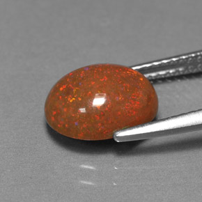 1.66カラットの天然マルチカラーチョコレートオパール、オーバルカット、オペーク