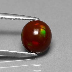 1.40カラットの天然マルチカラーチョコレートオパール、オーバルカット、オペーク