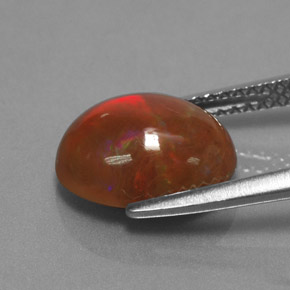 2.29カラットの天然マルチカラーチョコレートオパール、オーバルカット、オペーク