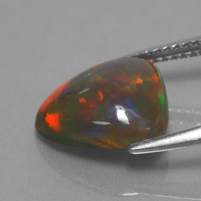 2.59カラットの天然マルチカラーチョコレートオパール、ファンシーシェイプ、オペーク