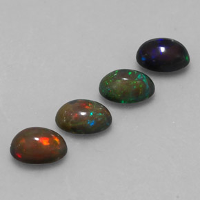 カラットの天然マルチカラーチョコレートオパール（7.1×5.1 mm・オーバルカット）