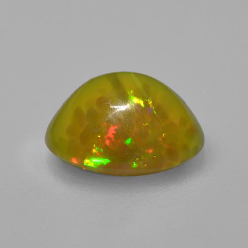2.95カラットの天然マルチカラーチョコレートオパール（11.1×8.9 mm・オーバルカット）