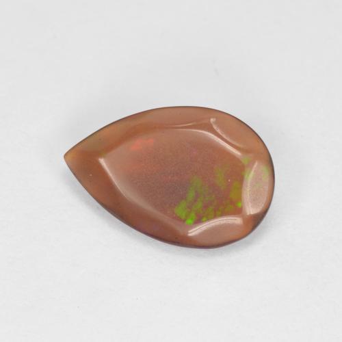 0.48カラットの天然マルチカラーチョコレートオパール（9.2×6 mm・洋梨の形）