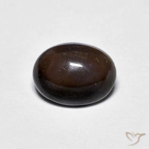 0.71カラットの天然ダークブラウンチョコレートオパール、楕円形、オペーク