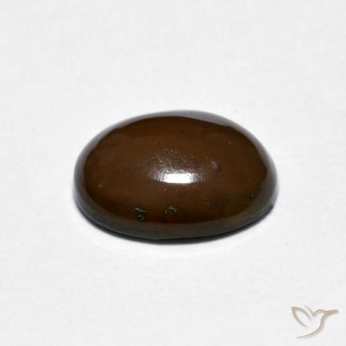 1.16カラットの天然ミディアムブラウンチョコレートオパール、楕円形、オペーク