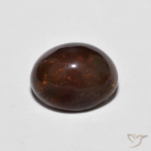 1.18ct 天然 マルチカラー チョコレートオパール, 楕円形, オペーク